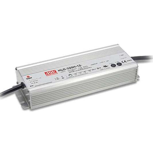 MEAN WELL Fuente de alimentación LED de conmutación para Driver - Cable para Entrada y Salida, 12 V, 22 A, 264 W, HLG-320H-12, Gris