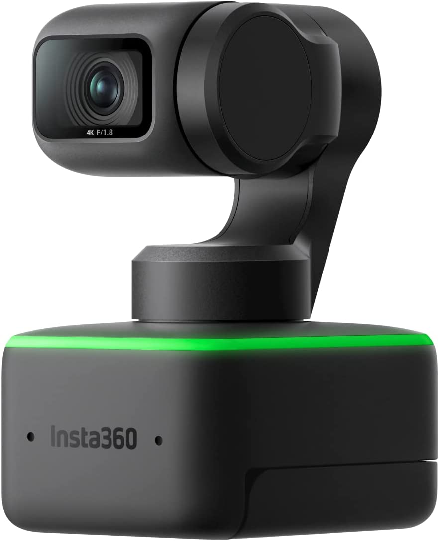 insta360 Link - Cámara web PTZ 4K con sensor de 1/2", seguimiento de IA, control de gestos, HDR, micrófonos con cancelación de ruido, modos especializados, cámara web para laptop, cámara de video para videollamadas, transmisión en vivo