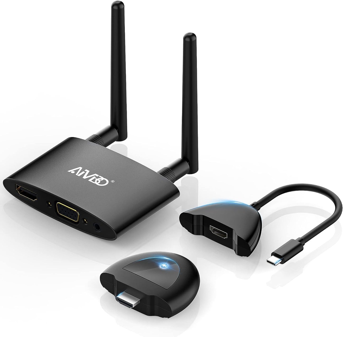 Transmisor y receptor HDMI inalámbrico 4K, TIMBOOTECH inalámbrico HDMI de 165 pies/50 m de largo alcance de transmisión de video/audio desde PC, portátil a HDTV, monitor, proyector, HDMI inalámbrico 5G para TIKTOK/Neflix/conferencias BBUSTIMHDMIDONGLE