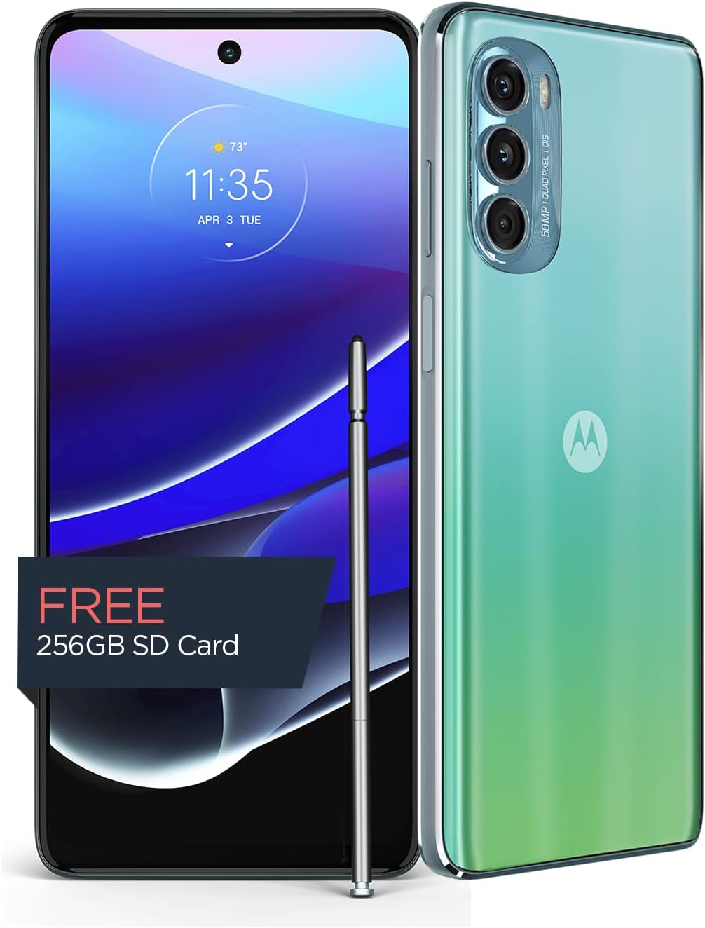 Motorola Moto G Stylus 5G | 2022 | Desbloqueado | 8/256 GB | Cámara de 50 MP | Azul Acero PATJ0004US