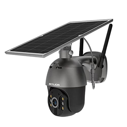 S600 3G/4G LTE Cámara de seguridad celular con energía solar para exteriores, inalámbrica, foco de visión de 360°, visión nocturna de 1080p, conversación de 2 vías, sensor de movimiento PIR, sin WiFi, Soliom